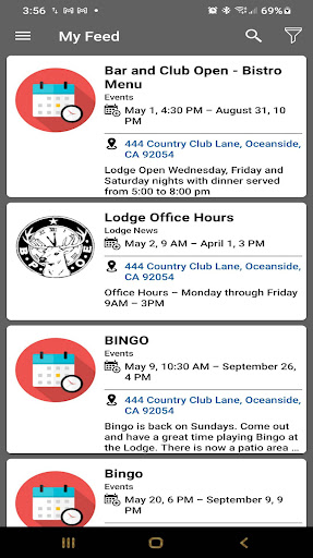 Android application Elks #1038 screenshort