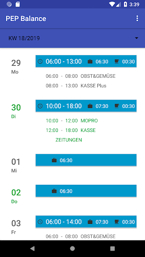 PEP Balance App Screen 2
