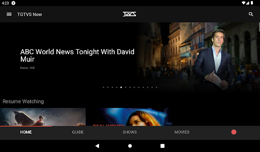 Screenshot of TGTVS Now