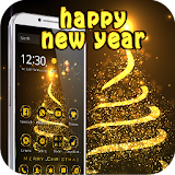 2017 Happy New Year gold theme icon