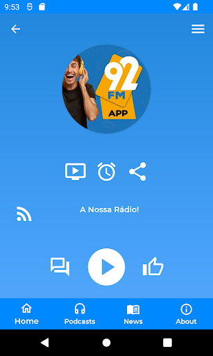 Android application Rádio 92 FM Caçador screenshort