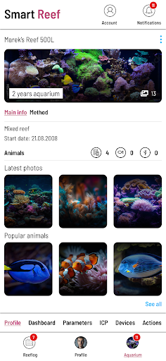 Android application Smart Reef screenshort