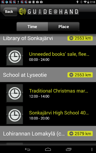 Android application Sonkajärvi GUIDE@HAND screenshort