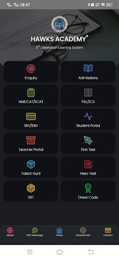 Android application Hawks Academy screenshort