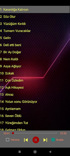 Android application Türküler-80 internetsiz 2022 screenshort