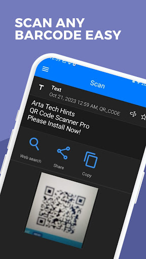 Android application QR Code Scanner Tech screenshort