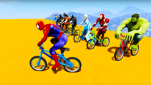 Android application Superheroes Bmx Racing Game screenshort