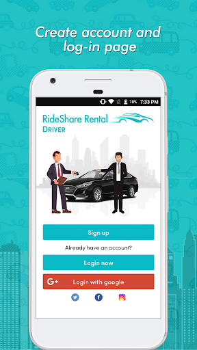 Android application RideShare Rental screenshort