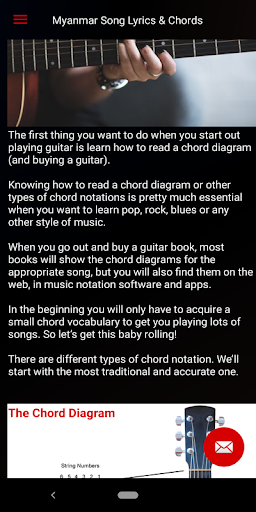Android application Myanmar Song Lyrics & Chords screenshort