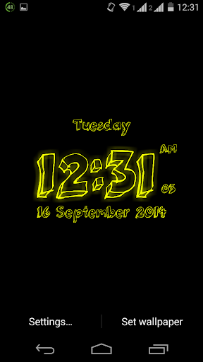 Super Digital Clock Wallpaper Screen 3