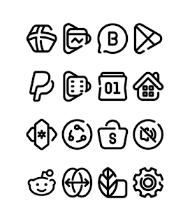 Captura de pantalla del paquete de iconos LineBula Black