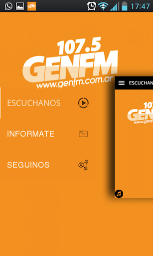 Android application Gen 107.5 | Córdoba screenshort