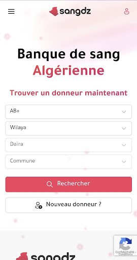 Android application بنك الدم الجزائري SangDz.com screenshort