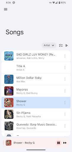Android application Vanilla Music Player screenshort