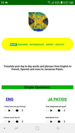 Android application Dung A Yaad Chat! Translator screenshort