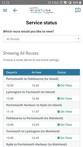 Wightlink Isle of Wight Ferry Screen 2