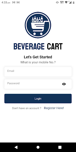 Android application Beverage Cart Sales App screenshort
