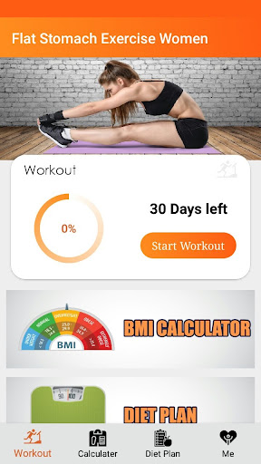 Android application Flat Stomach Exercise Women screenshort