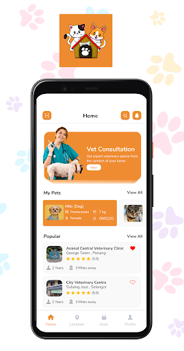 Android application MyHappyPet screenshort