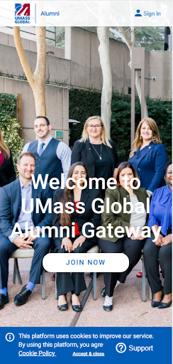 Android application UMass Global Alumni screenshort
