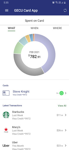 Android application GECU Card App screenshort