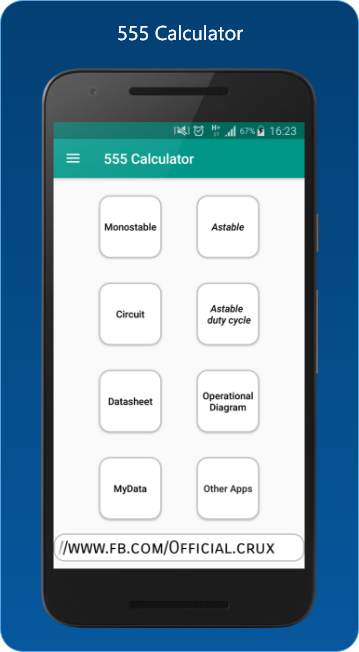 555 Calculator : monostable , - 1.0 - (Android)