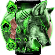 Green Wild Vivid Wolf Theme  Icon