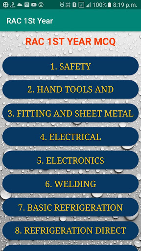 Android application ITI RAC MCQ YR-I - NCVT screenshort