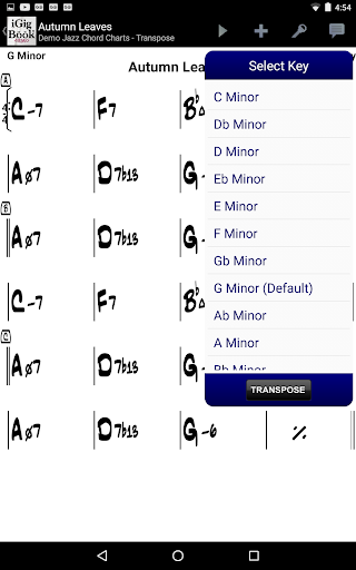 iGigBook Sheet Music Mngr Demo Screen 3