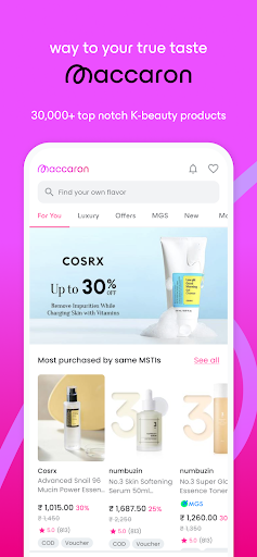 Android application Maccaron Beauty Shopping App screenshort