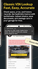 Classic Car VIN Lookup screenshot