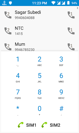 Android application Dual Sim Dialer and Widget screenshort