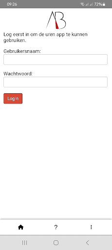 Android application AB Uren App screenshort