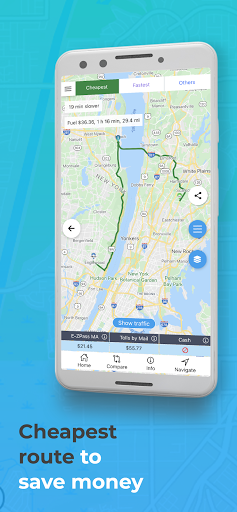 Android application Toll & Gas Calculator TollGuru screenshort