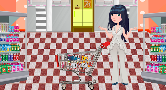 garota de compras supermercado