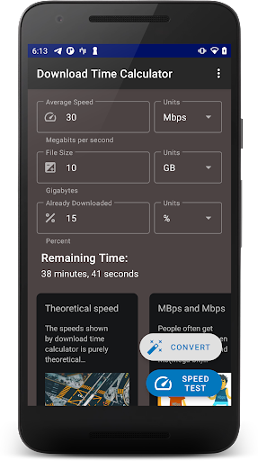 Download Time Calculator Screen 3