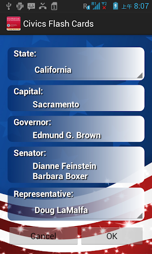 Android application Civics Flash Cards Premium for screenshort