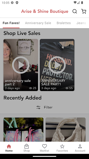 Android application Arise & Shine Boutique screenshort