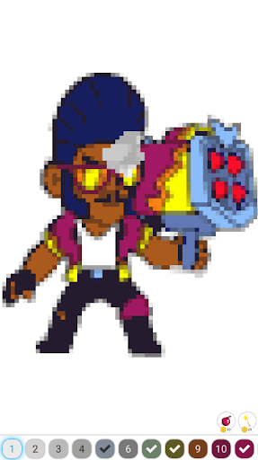 Updated Brawl Stars Pixel Art Color By Number App Not Working Down White Screen Black Blank Screen Loading Problems 2021 - pixel art brawl star spike