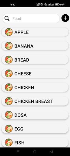 diet app Screen 2