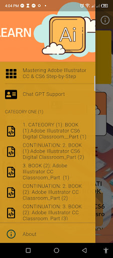 Android application Learn Adobe Illustrator to Pro screenshort