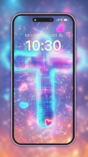 Cross Wallpaper Neon Light