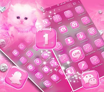 Cute Pink Cat Launcher Theme Unknown
