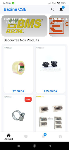 Android application BazineCSE_المنتجات الكهربائية screenshort