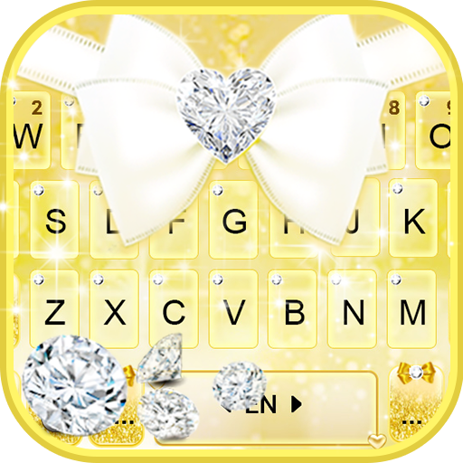 Golden Glitter Bow Keyboard Th logo