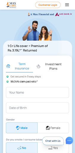 Android application Max Life Insurance screenshort