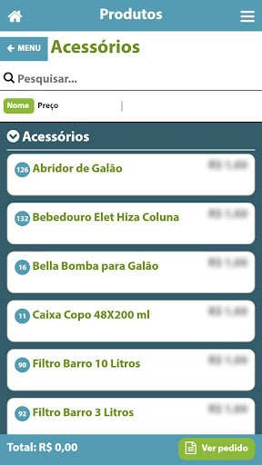 Empório das Águas Delivery Screen 2