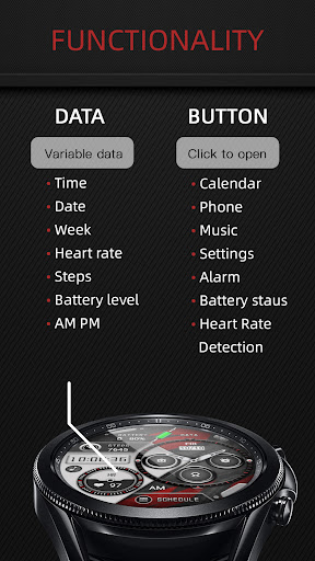 Sense red For Wear OS Screen 2