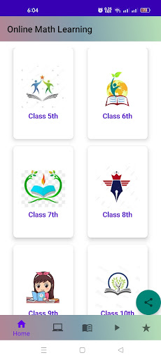 Android application Online Math learning screenshort