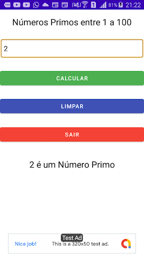 Números Primos entre 1 a 100